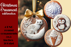 Gingerbread Christmas Ornament PNG Sublimation Design Product Image 1