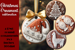 Gingerbread Christmas Ornament PNG Sublimation Design Product Image 1
