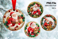 Santa Claus Christmas Ornament Snow Decorate Sublimation_33 Product Image 1