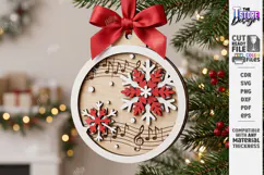 Musical Notes Christmas Ornament Laser Cut | Hanging Decor Product Image 1