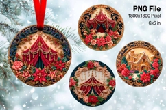 Christmas House Ornament Watercolor Snow House Decorate_46 Product Image 1