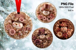 Snowman Christmas Ornament Round Circle Tree Decorate PNG_47 Product Image 1