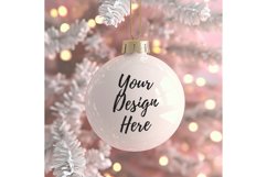 Christmas Ornament Mockup, Round White Ceramic Ornament_48 Product Image 1