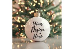 Christmas Ornament Mockup, Round White Ceramic Ornament_52 Product Image 1