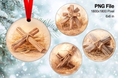 Nativity Scene Christmas Ornament Round Circle Jesus Baby_55 Product Image 1