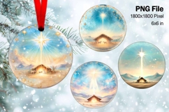 Nativity Scene Christmas Ornament Round Circle Jesus Baby_57 Product Image 1