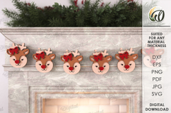 Christmas Ornament Laser Cut. Christmas Garland SVG Product Image 1