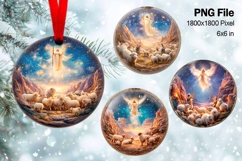 Nativity Scene Christmas Ornament Round Circle Jesus Baby_63 Product Image 1