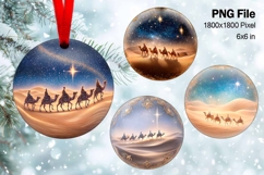 Nativity Scene Christmas Ornament Round Circle Jesus Baby_64 Product Image 1
