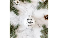 Christmas Ornament Mockup, Round White Ceramic Ornament_65 Product Image 1