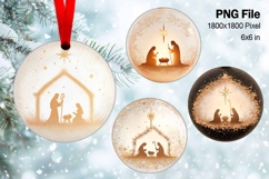 Nativity Scene Christmas Ornament Round Circle Jesus Baby_70 Product Image 1