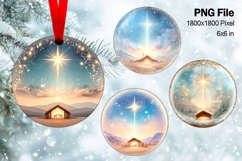 Nativity Scene Christmas Ornament Round Circle Jesus Baby_78 Product Image 1