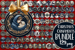 Mega Christmas patchwork Sublimation ornament PNG Bundle Product Image 2