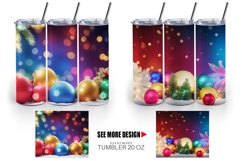 Christmas Ornament Bokeh | Tumbler Sublimation Wrap Product Image 3