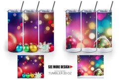 Christmas Ornament Bokeh | Tumbler Sublimation Wrap Product Image 4