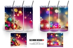 Christmas Ornament Bokeh | Tumbler Sublimation Wrap Product Image 5