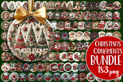 Mega Christmas patchwork Sublimation ornament PNG Bundle Product Image 1