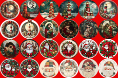 Mega Christmas patchwork Sublimation ornament PNG Bundle Product Image 10