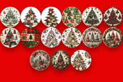 Mega Christmas patchwork Sublimation ornament PNG Bundle Product Image 11