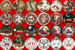 Mega Christmas patchwork Sublimation ornament PNG Bundle Product Image 2