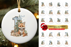 Rustic 1st Christmas Ornament Bundle Western PNGs Product Image 1