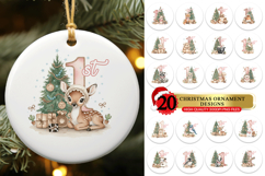20 Baby&#039;s First Christmas Ornament PNG Sublimation Bundle Product Image 1