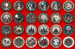 Mega Christmas patchwork Sublimation ornament PNG Bundle Product Image 4