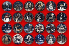 Mega Christmas patchwork Sublimation ornament PNG Bundle Product Image 6