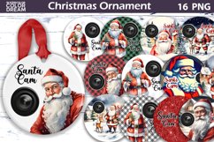 Santa Cam Ornament Sublimation | Santa Christmas Ornament Product Image 1