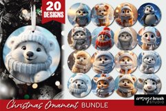 Christmas Ornament Bundle Cute Animals Sublimation 20 PNG 2