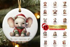 Cute Baby Animal Ornament PNG Bundle Product Image 1