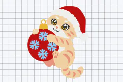 Adorable Christmas Cat Ornament 3D SVG Product Image 3