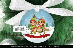 Elf Family of 4 Round Ornament Sublimation Product Image 1