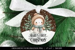 Chibi Snowman Baby Christmas Ornament Sublimation PNG File Product Image 1