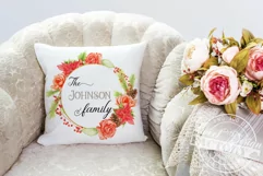 Christmas Wreath Sublimation Monogram, Family Name Xmas PNG Product Image 2