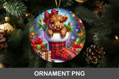 christmas ornament highland cow in stocking Product Image 1