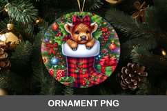 christmas ornament highland cow in stocking Product Image 1