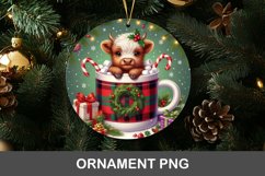christmas ornament highland cow in mug Product Image 1