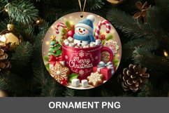 christmas ornament snowman in marshmallow mug Product Image 1