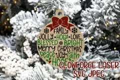 Christmas Ornament SVG Ornament Family Faith Christmas Party SVG design Ornament SVG Cut Files For Glowforge Lasers Design Cut File Cutting