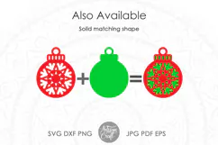 Christmas ornament gift tag SVG cut file, Paper craft Product Image 2