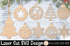 Christmas Ornament Laser Cut File SVG Bundle Product Image 1