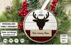 Christmas Ornament Laser Cut. Personalized Christmas Family. Product Image 1