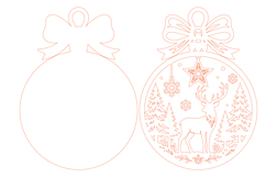 Christmas Ornament Laser Cut SVG Design Product Image 3