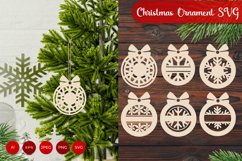 Snowflake in Christmas Ball Shaped Ornament SVG Set Product Image 1