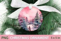 Round Christmas Ornament PNG | Christmas Forest PNG | Pink Product Image 1