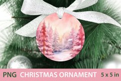 Round Christmas Ornament PNG | Christmas Forest PNG | Pink Product Image 1