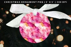 Alcohol Ink Round Christmas Ornament Sublimation PNG Product Image 1