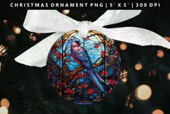 Bird Round Christmas Ornament Sublimation PNG Product Image 1