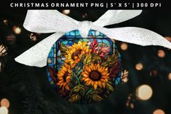 Sunflower Round Christmas Ornament Sublimation PNG Product Image 1